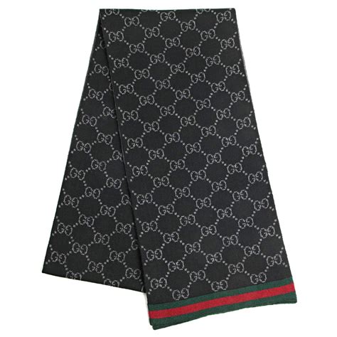 gucci scarf black and grey